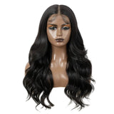 Black Pre Plucked Body Wave HD Synthetic Lace Front Wigs
