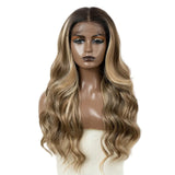 Brown Pre Plucked Body Wave HD Synthetic Lace Front Wigs