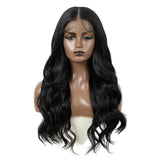 Black Pre Plucked Body Wave HD Synthetic Lace Front Wigs