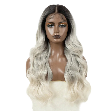 White Pre Plucked Body Wave HD Synthetic Lace Front Wigs