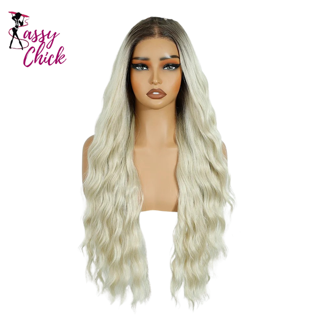 Pre Plucked Pre-cut Wear Curly Wig Long Synthetic Wigs Sassy Chick Logo