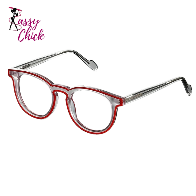 Premium Acetate Blue Light Glasses Sassy Chick Logo
