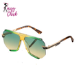 Premium Metal Detailing Sleek Oversized Pilot Sunglasses Sassy Chick Logo