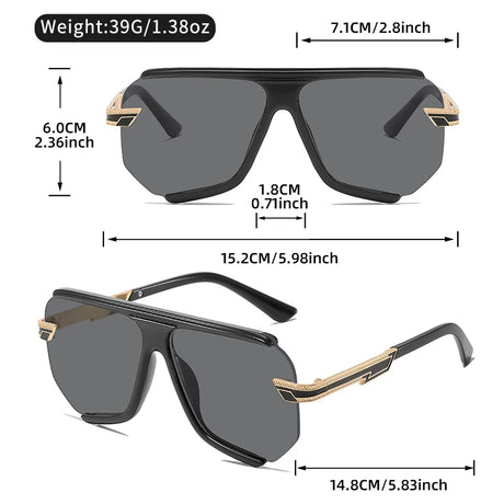 Size of Premium Metal Detailing Sleek Oversized Pilot Sunglasses