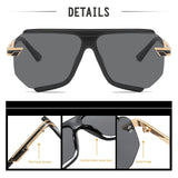 Details of Premium Metal Detailing Sleek Oversized Pilot Sunglasses