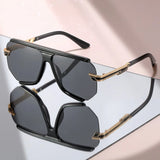 Premium Metal Detailing Sleek Oversized Pilot Sunglasses