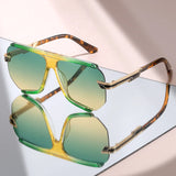 Premium Metal Detailing Sleek Oversized Pilot Sunglasses