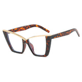 Presbyopia Brow Line Casual Reading Women Glasses leopard gold