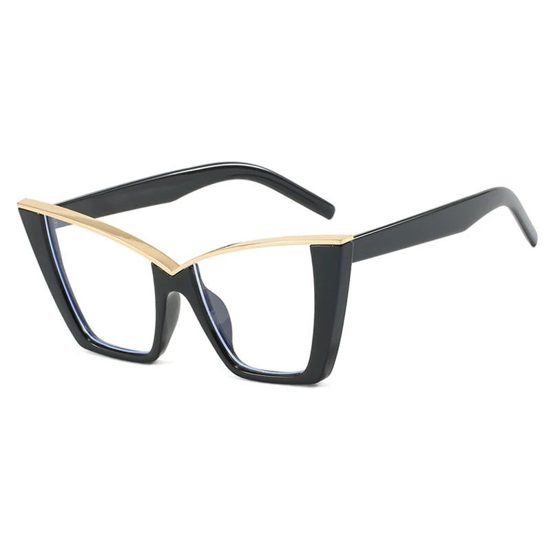 Presbyopia Brow Line Casual Reading Women Glasses black gold