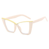 Presbyopia Brow Line Casual Reading Women Glasses white gold