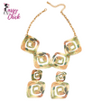 Printed Geometric Earrings Necklace Set Sassy Chick Logo