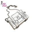 Pu Leather Box Design Shoulder Bag Sassy Chick Logo
