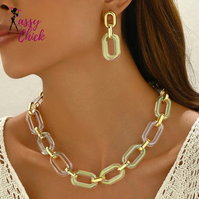 Punk Acrylic Resin Jewelry Set Sassy Chick Logo