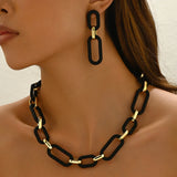 Black Punk Acrylic Resin Jewelry Set