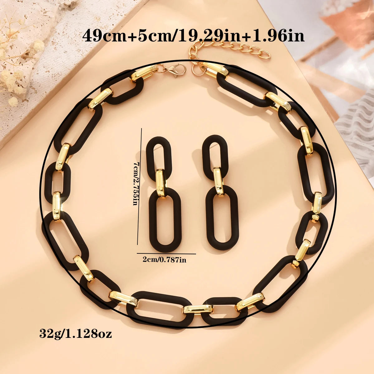 Size of Punk Acrylic Resin Jewelry Set