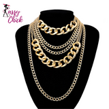 Punk Cuban Link Necklace Set Sassy Chick Logo