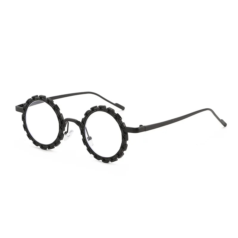 Punk Cute Party Luxury Metal Flower Round Sunglasses