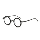 Punk Cute Party Luxury Metal Flower Round Sunglasses