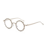 Punk Cute Party Luxury Metal Flower Round Sunglasses