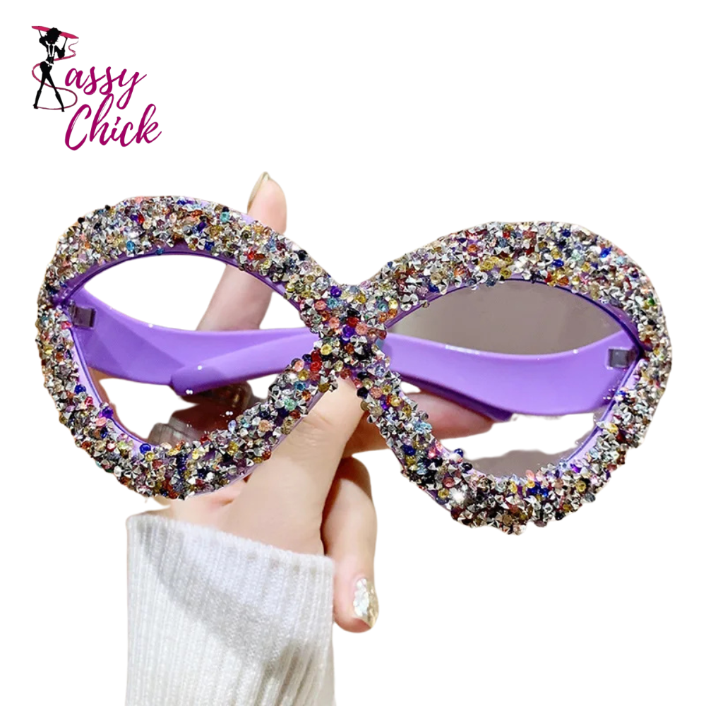 Punk Diamond Vintage Oversized Sunglasses Sassy Chick Logo