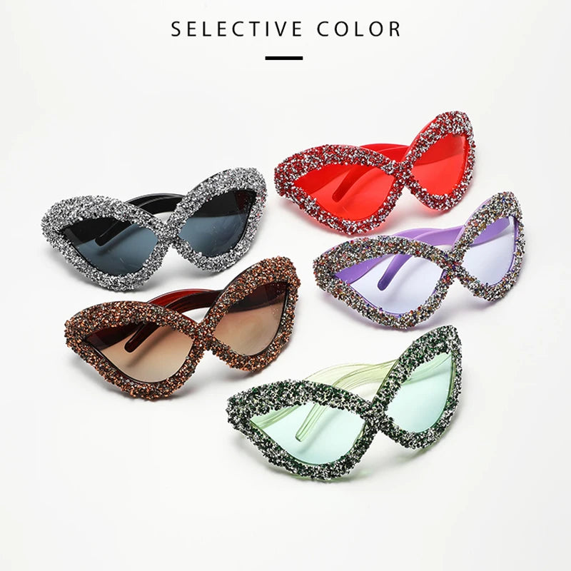 Collection of Punk Diamond Vintage Oversized Sunglasses
