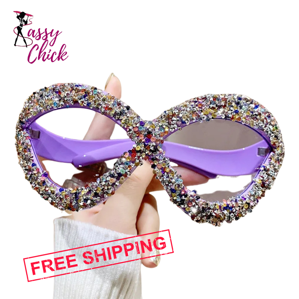 Punk Diamond Vintage Oversized Sunglasses Sassy Chick Logo