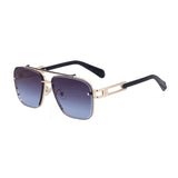 Punk Double Beam Oversized Square Sunglasses bue
