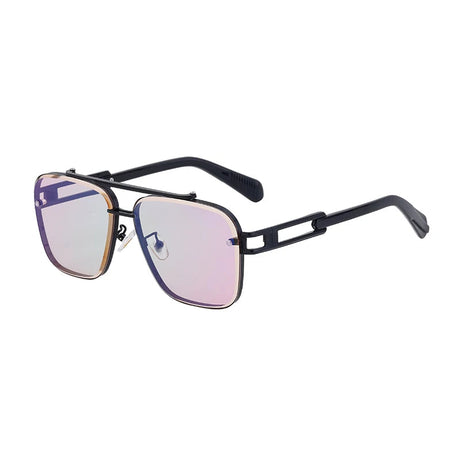 Punk Double Beam Oversized Square Sunglasses clear lens