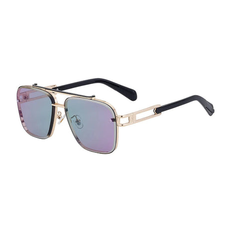 Punk Double Beam Oversized Square Sunglasses gradient lens