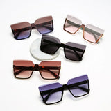 Collection of Punk One Piece Gradient Oversized Rimless Sunglasses