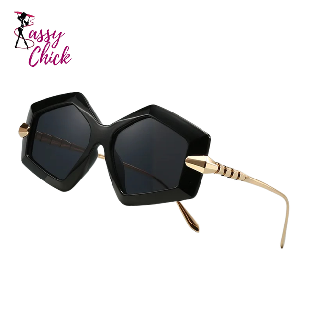 Punk Oversized Heterotypic Sunglasses Sassy Chick Logo