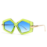 Green Punk Oversized Heterotypic Sunglasses