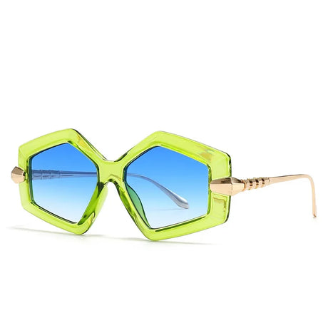 Green Punk Oversized Heterotypic Sunglasses