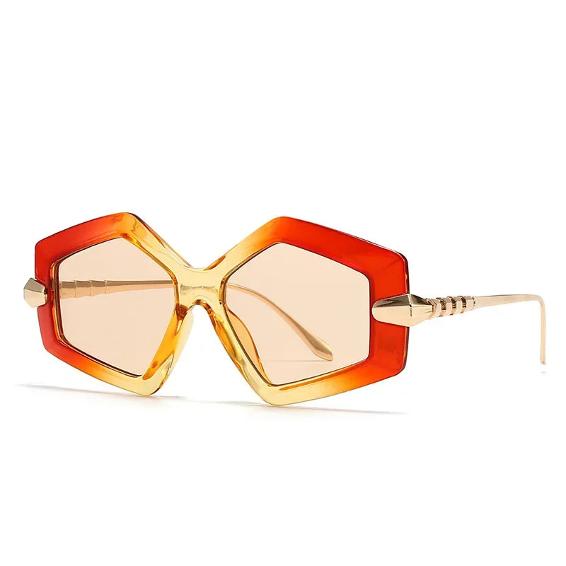 Orange Punk Oversized Heterotypic Sunglasses