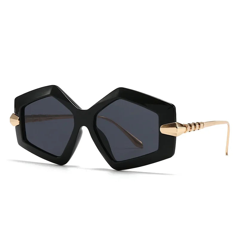Black Punk Oversized Heterotypic Sunglasses