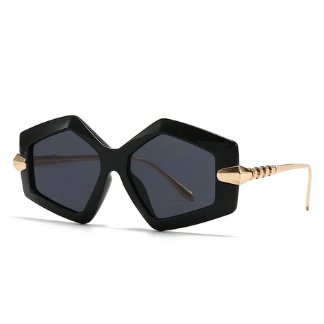 Black Punk Oversized Heterotypic Sunglasses