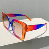 Rainbow Punk Popular Outdoor  Square Big Frame Sunglasses