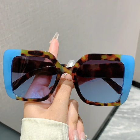 Blue Punk Popular Outdoor  Square Big Frame Sunglasses
