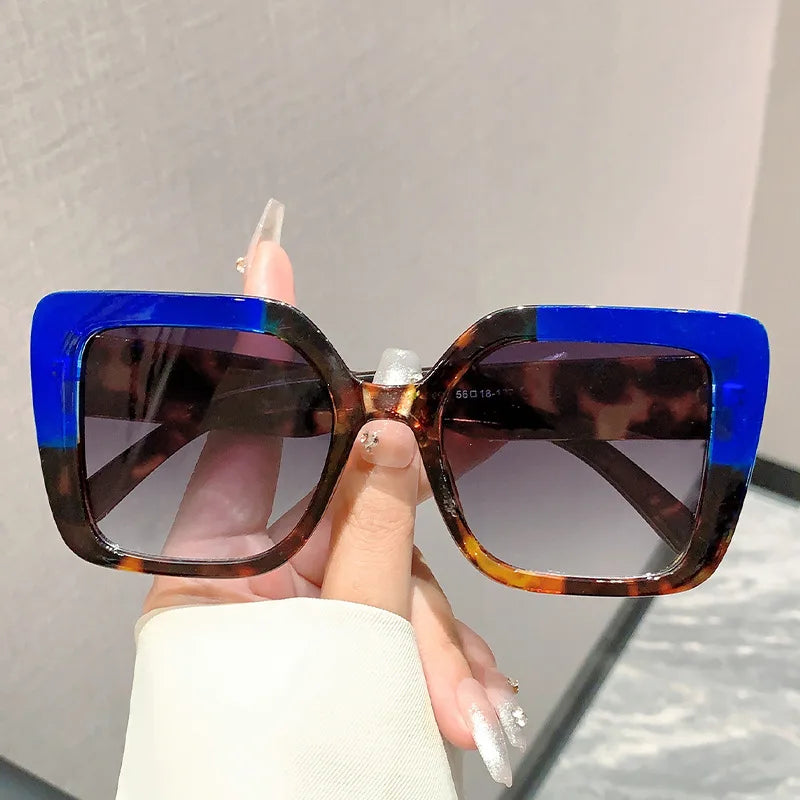 Blue Punk Popular Outdoor  Square Big Frame Sunglasses