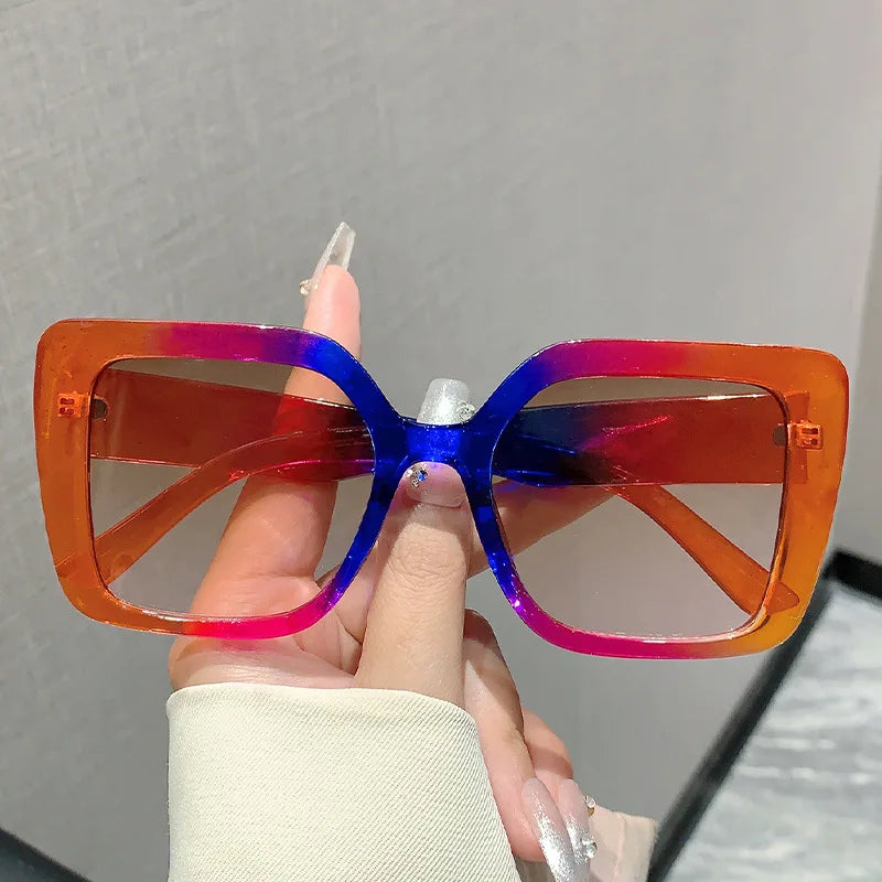 Red Punk Popular Outdoor  Square Big Frame Sunglasses