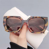 Leopard Punk Retro Square UV400 Sunglasses