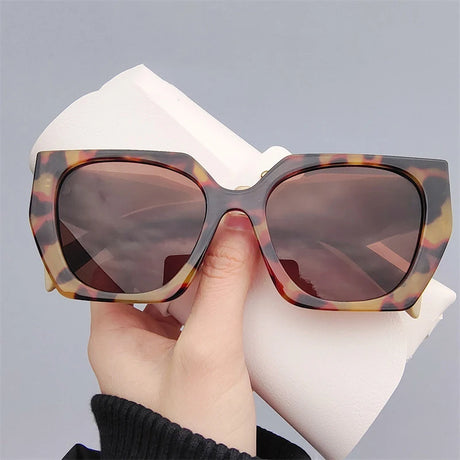 Leopard Punk Retro Square UV400 Sunglasses