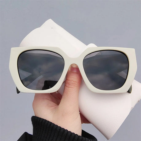 White Punk Retro Square UV400 Sunglasses