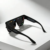 Punk Square Bling Rhinestone Decor Sunglasses