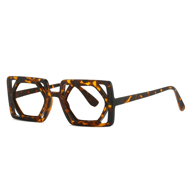 Leopard Punk Square Hyperopia Eyewear