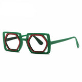 Green Punk Square Hyperopia Eyewear