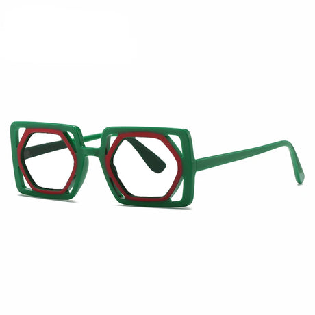 Green Punk Square Hyperopia Eyewear