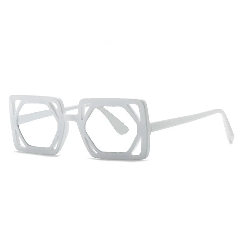 White Punk Square Hyperopia Eyewear