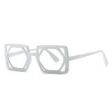 White Punk Square Hyperopia Eyewear