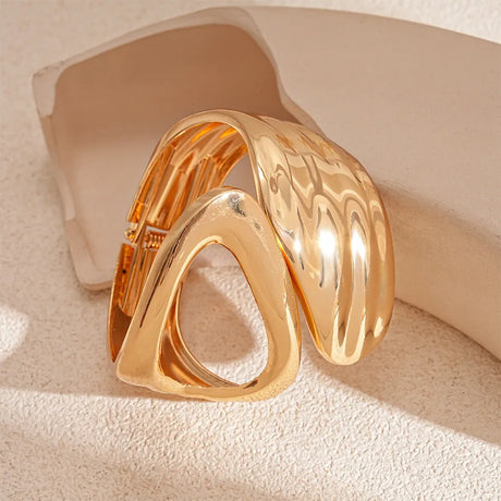 Punk Stainless Metal Geometric Cuff Bracelets Bangles